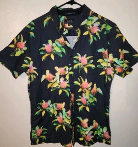 Roark Scholar La Selva Beach Linen  Organic Cotton Aloha Shirt Men's Medium  - Picture 1 of 3