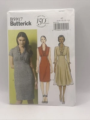BUTTERICK Sewing Pattern EASY B5917 Misses' DRESS size 6-8-10-12-14 UC/FF - Image 1 of 3