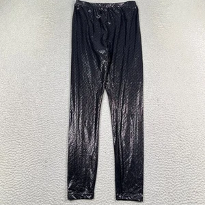 Skims Logo Foil Print Metallic Onyx Shimmer Black Leggings AP-LEG-2186 Medium - Picture 1 of 9