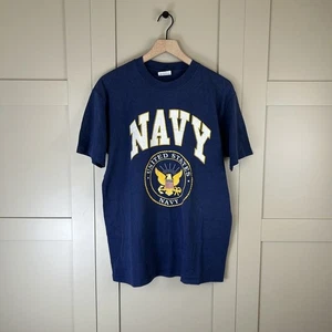 Camiseta gráfica de la Marina de los Estados Unidos de los años 80 camisa de una sola puntada descolorida - Imagen 1 de 7