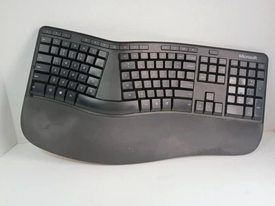 Microsoft Ergonomic Full size USB Wired Mechanical Keyboard Black Model 1878 - Image 1 of 4