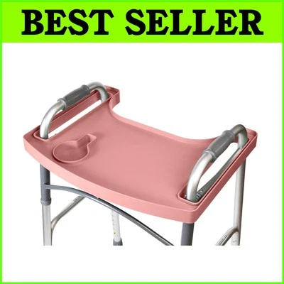Large Pink Walker Tray with Secure Cup Holder - Ideal for Increased Independence - Image 1 of 4