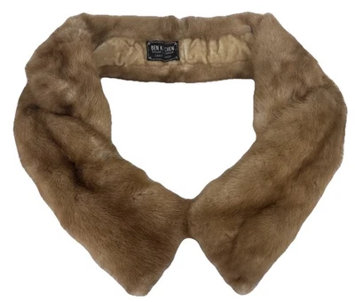 Vtg Genuine Mink Fur Collar 41" Scarf Neck Wrap Brown Hook Closure Old Money - Image 1 of 4
