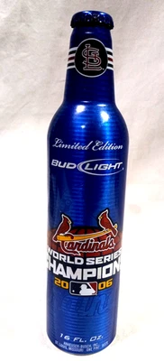 BOTELLA DE CERVEZA DE ALUMINIO BUDWEISER 2006 ST. LOUIS CARDINALS WORLD SERIES CHAMPIONS Foto 1 de 4