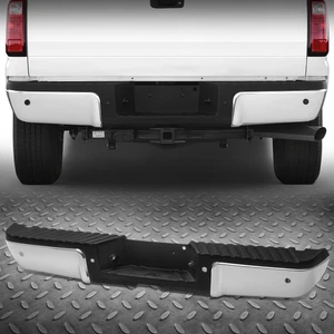 Rear Chrome Bumper Step Face Bar For 08-16 Ford F250 F350 SD w/ Sensor Holes - Picture 1 of 8