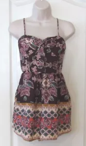 About A Girl Tie Front 2 pocket Romper Berry Coral Women's Jr. Sz S NWT MSRP$48 - Picture 1 of 3
