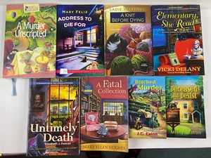 MURDER MYSTERY PAPERBACK BOOKS LOT OF 8 WOMENS Delaney Hughes Eaton Simon Feliz - Bild 1 von 3
