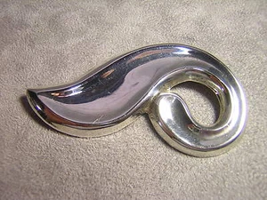 Vintage Mexico Sterling Silver 3" Brooch / Pendant - Picture 1 of 3