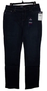 Chaps Women's Daniella Jeans 10L Dk Wash Mid Rise Stretch Cotton Blend Straight - Picture 1 of 6