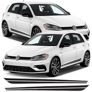 Twin Racing Side Stripes Decal Stickers Vinyl Kit For VW Volkswagen Golf 3&5DR - Picture 1 of 5