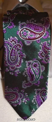 NEW $145 GITMAN BROS NEIMAN MARCUS SKINNY SILK TIE VIBRANT PAISLEYS Gorgeous!! - Изображение 1 из 4