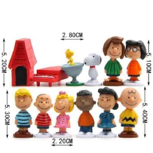 Peanuts Charlie Brown Snoopy Playset 12 Figure Cake Topper USA Toy Set - Picture 1 of 15