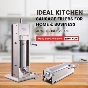 Hakka Sausage Stuffer 7LBS-32LBS Stainless Steel Meat Filler 2 Speed Machine - Picture 1 of 21