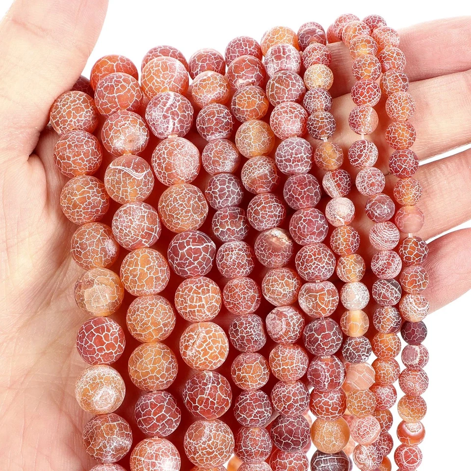 Cuentas espaciadoras redondas lisas piedras preciosas de ágata natural de 4/6/8/10/12 mm para hacer joyas Foto 1 de 4