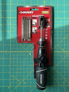 Husky 12-in-1 Ratcheting Screwdriver 6 3.5" Double-ended bits - Picture 1 of 2