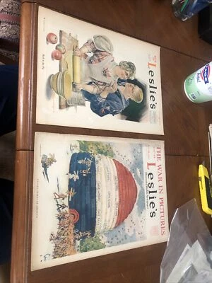 Q2 1918 FEBRUARY 9 LESLIE'S WEEKLY MAGAZINE UNITED STATES OF AMERICA & 1919 Mar Foto 1 de 4