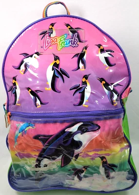 复古 Lisa Frank Max Splash 背包 Orca/企鹅 全尺寸 阅读 — 第 1/4 张图片