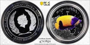 2021 Montserrat Colorized Angelfish - Proof - Gold Shield Label - PR69DCAM - Picture 1 of 1