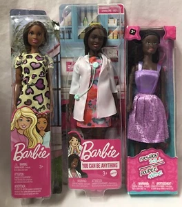 Lot of 3 Fashion Dolls BARBIE + OTHER New Black Brown Women of Color MATTEL NIB - Picture 1 of 8