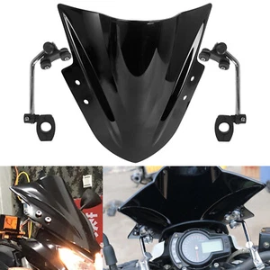 Manillar de motocicleta parabrisas parabrisas negro apto para Ninja 300 2013-2017 - Imagen 1 de 12