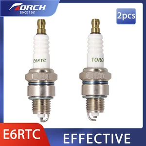 2PC E6RTC TORCH Spark Plug Replacement for CHAMPION RL82YC for NGK BPR6HS - Bild 1 von 8
