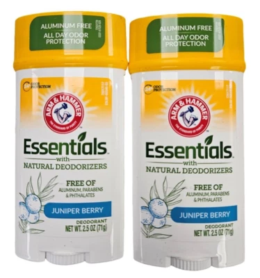 Arm & Hammer Essentials Deodorant JUNIPER BERRY No Aluminum 2.5 oz ( 2 pack ) - Image 1 of 2