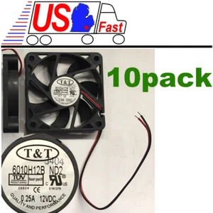 Lot10x  2.36"*.59"in Ball Bearing 60mm*10mm T&T 6015H12B-ND1 12VDC/12V Fan 2wire - Afbeelding 1 van 1