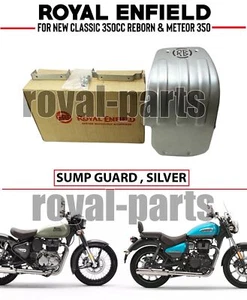 Royal Enfield ''Silver Sump Guard'' For New Classic 350 Reborn & Meteor 350 - Picture 1 of 12