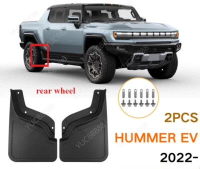 For 2022-2025 GMC HUMMER EV Pickup Splash Guards Mud Flaps Mudguards Black - Image 1 of 4