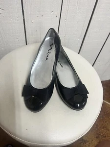 New Nina Pegasus Patent Leather Ballet Black Flats Shoes Girls Size 3 Bin S24 - Picture 1 of 8