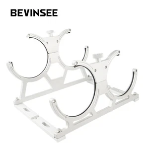 BEVINSEE 7" 10lb&15lb Nitrous Oxide Nos Billet Dual Bottle Bracket Holder Silver - Picture 1 of 13