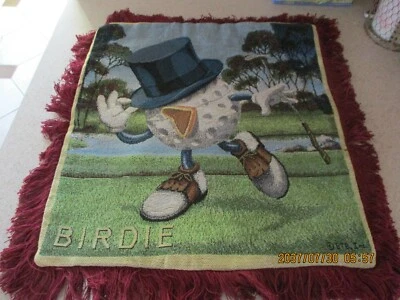 NUEVO CON ETIQUETAS GOLF Be the Ball ""BIRDIE" Tapiz Almohada SHAM Tela de Algodón Borde Rojo Foto 1 de 4