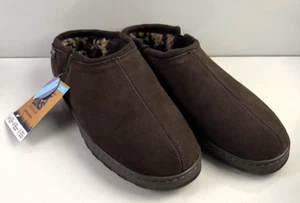 MUK LUKS Men's Suede Slippers Indoor/Outdoor Outsoles Chocolate Size 12 Men's - Picture 1 of 13