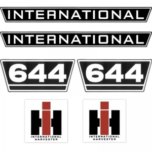 IHC International 644 Schwarz Weiß Groß Schlepper Traktor Aufkleber Klebefolie - Bild 1 von 6