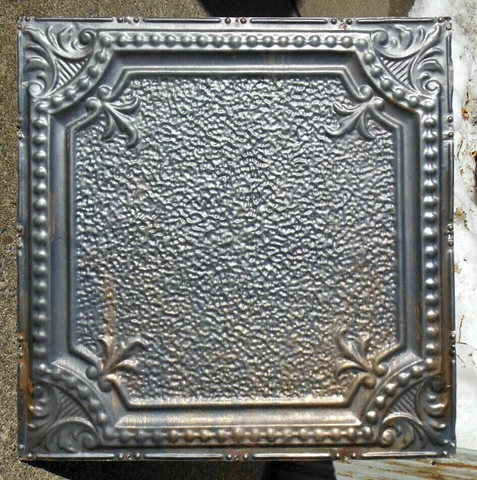 1890s Antique Victorian Ceiling Tin Tile Rivited Fleur De Li Shabby Chic Cottage Cover