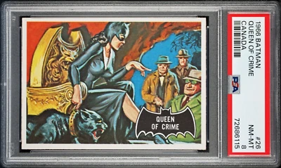 PSA 8 1966 O-Pee-Chee OPC Batman Black Bat #26 Catwoman Rookie Queen Of Crime RC - Image 1 of 3