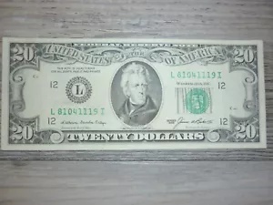 VINTAGE SERIES 1985 $20 DOLLAR BILL FEDERAL RESERVE NOTE CRISP - Picture 1 of 2
