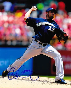 MATT GARZA MILWAUKEE BREWERS ACTION SIGNED 8x10 - Picture 1 of 1