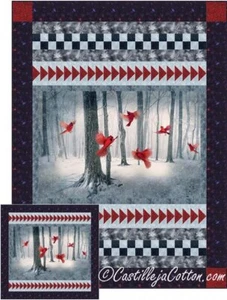 Winter Cardinals Quilt Pattern by Castilleja Cotton - Picture 1 of 1