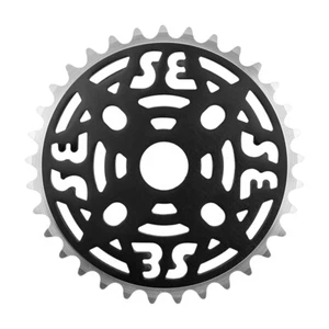 SE Bikes BMX 1 Piece Alloy Chainring 33 Tooth for 1/2"x1/8" Chain Anodized Black - Picture 1 of 1