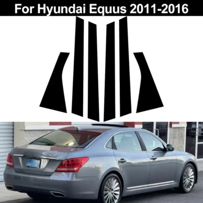 6 piezas para Hyundai Equus 2011-2016 postes de pilar puerta calcomanía cubierta moldura negro brillante Foto 1 de 4