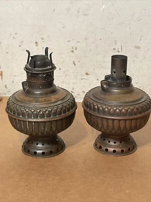 Rare Pair of 1886 Patent The Jr Rochester Oil Lamp Parts Electrified  - Image 1 of 4
