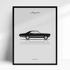 1967 Chevrolet Impala, Supernatural TV Serie Auto Poster - Bild 1 von 4