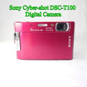Cámara digital Sony Cyber-shot DSC-T100 8,1 MP 5x con accesorios roja - Imagen 1 de 12