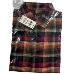 Alfani Iris Plaid Shirt Mens Small Black Combo Long-Sleeve Button Up $60 - Picture 1 of 5
