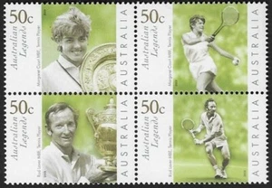 MUH Australian Legends Awards - Tennis 2003 Stamp Set Block of 4 - Picture 1 of 1
