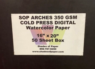 Cold Press Watercolor Paper, SOP Arches 16"x20" paper, 50 sheets Inkjet Epson - Image 1 of 2