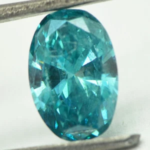 Lose ovale Form Diamant echte ausgefallene blaue Farbe 1,57 Karat natürlich verbessert SI1 - Bild 1 von 9