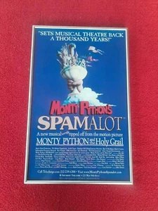 MONTY PYTHON'S SPAMALOT BROADWAY WINDOW CARD POSTER SHUBERT THEATRE Framed - Picture 1 of 9