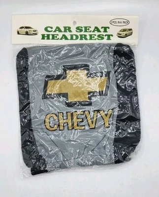 2 fundas de reposacabezas de asiento para auto camioneta SUV Chevy tamaño universal gris/dorado/negro Foto 1 de 2